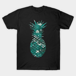 Blue Tropical Floral Geometric Pineapple T-Shirt